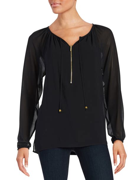 michael kors blouse zwart|michael kors women blouses.